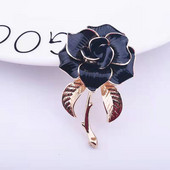 Ženski elegantni cvjetni dizajn Broševi Modna imitacija bisera Sjajni emajlirani metalni broš od vještačkih dijamanata Igle za odijelo za zabavu Dodaci