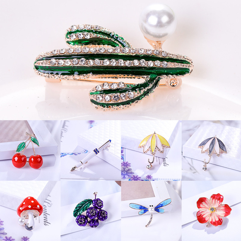 Ženski elegantni cvjetni dizajn Broševi Modna imitacija bisera Sjajni emajlirani metalni broš od vještačkih dijamanata Igle za odijelo za zabavu Dodaci