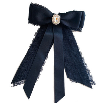 Κορεάτικη κορδέλα παπιγιόν καρφίτσα ύφασμα δαντέλα στρας γραβάτα πουκάμισο γιακά καρφίτσες και καρφίτσες Πολυτελή κοσμήματα για γυναικεία αξεσουάρ