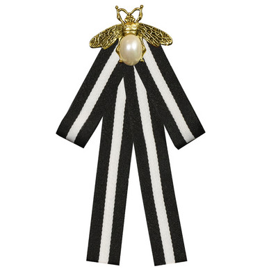 Visokokvalitetna retro crno-bijela prugasta tkanina Leptir mašna Broševi Trake Broševi Igle za revere i broševi Bedž Ženski dodaci