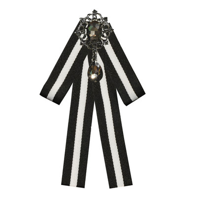 Visokokvalitetna retro crno-bijela prugasta tkanina Leptir mašna Broševi Trake Broševi Igle za revere i broševi Bedž Ženski dodaci