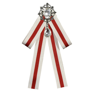 Visokokvalitetna retro crno-bijela prugasta tkanina Leptir mašna Broševi Trake Broševi Igle za revere i broševi Bedž Ženski dodaci