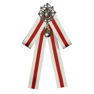 Visokokvalitetna retro crno-bijela prugasta tkanina Leptir mašna Broševi Trake Broševi Igle za revere i broševi Bedž Ženski dodaci