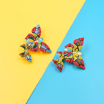 CINDY XIANG 2 Διαθέσιμα χρώματα Καρφίτσες με καρφίτσα με πεταλούδα στρας για γυναίκες Όμορφο χειμερινό σχέδιο μόδας δώρο εντόμων