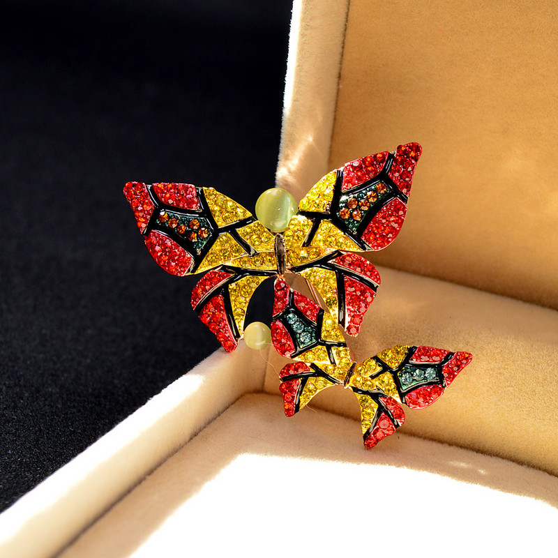 CINDY XIANG ir pieejamas 2 krāsu kalnu strēles tauriņu piespraudes saktas sievietēm Skaists ziemas dizains modes kukaiņu dāvana