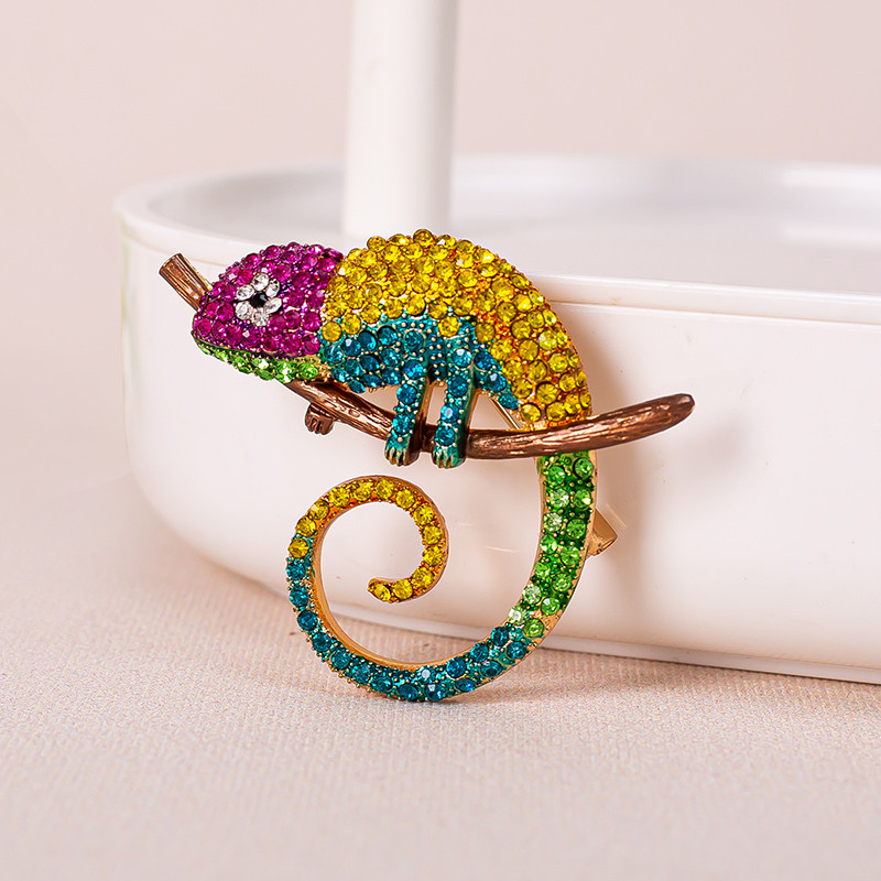 Phinestone kristali zeleni gušter kameleon broš igle nakit dar 3 boje odjevni dodaci