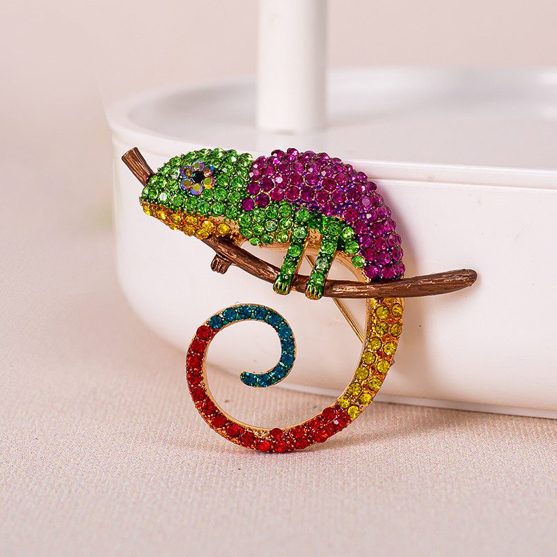 Phinestone kristali zeleni gušter kameleon broš igle nakit dar 3 boje odjevni dodaci