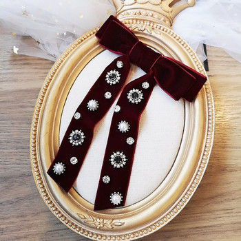 Κορεάτικο βελούδινο παπιγιόν καρφίτσα ύφασμα στρας καρφίτσες πέτου Πουκάμισο φόρεμα γιακά πολυτελή κοσμήματα Καρφίτσες για γυναικεία αξεσουάρ