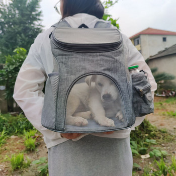 Φορητή τσάντα σκύλου με δίχτυ Αναπνεύσιμη τσάντα πλάτης για σκύλους μεγάλης χωρητικότητας Τσάντα μεταφοράς γάτας Φορητή εξωτερική θήκη μεταφοράς κατοικίδιων ζώων