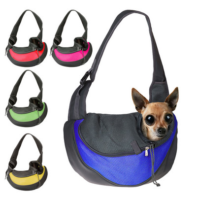 Пътуване на открито Pet Puppy Carrier Кучешка раница Мрежести чанти за през рамо Oxford Single Comfort Sling Ръчна чанта Tote Pouch dog