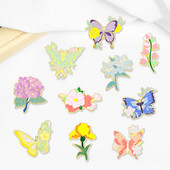 Kreativni trendi crtani filmovi Leptiri Cvijeće Kapljica ulja Rever Broš Značka Igla Traper torba Poklon Muškarci Žene Modni dodaci za nakit