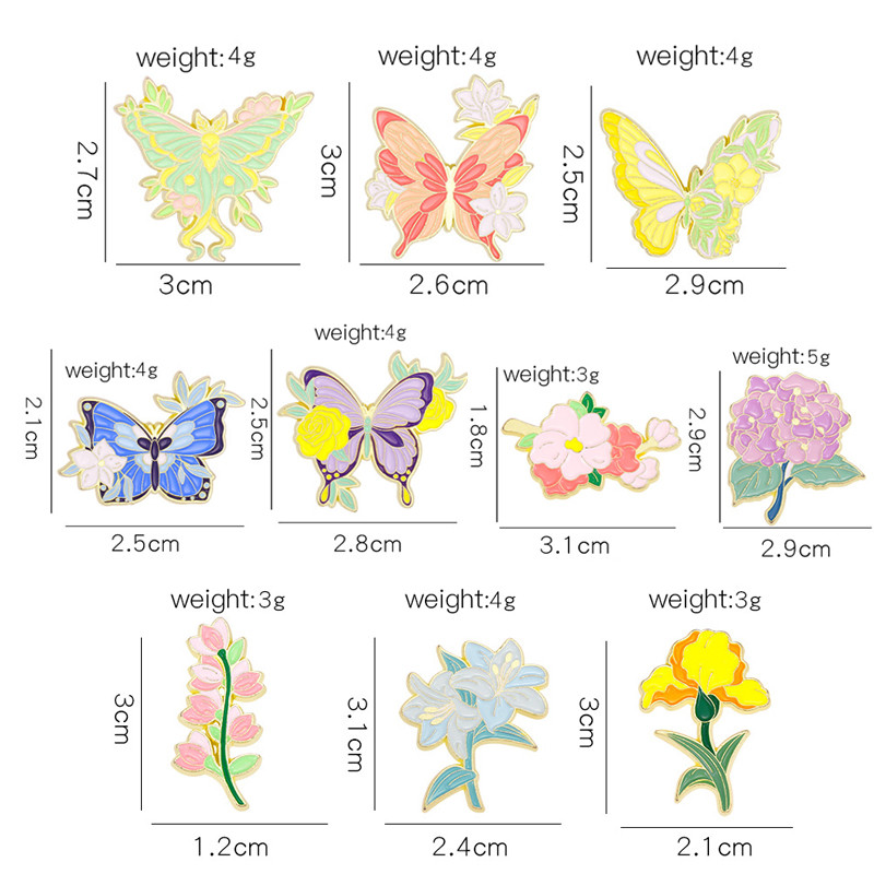 Kreativni trendi crtani filmovi Leptiri Cvijeće Kapljica ulja Rever Broš Značka Igla Traper torba Poklon Muškarci Žene Modni dodaci za nakit