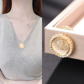 Vrhunski šuplji broš s cvijetom ruže Opalni kristalni magnetski broševi Bez igle Šal Džemper Koržaž Fiksni dodaci za odjeću