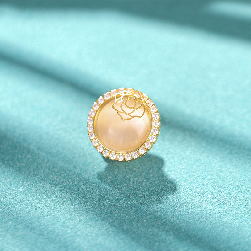 Vrhunski šuplji broš s cvijetom ruže Opalni kristalni magnetski broševi Bez igle Šal Džemper Koržaž Fiksni dodaci za odjeću