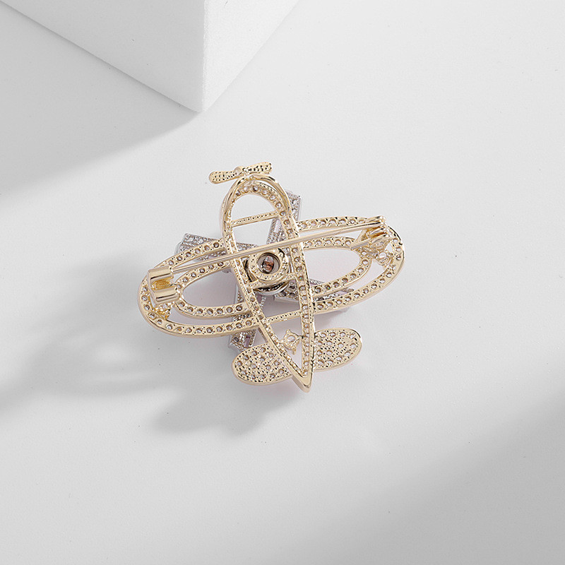 Vrhunski zrakoplov koji se može rotirati Broševi za muškarce i žene Kristalni cirkon igle za revere Luksuzni nakit Odjevni dodaci