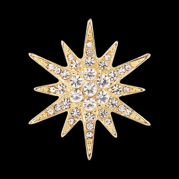 Υψηλής ποιότητας Vintage Luxury Rhinestone Starburst Star καρφίτσες & καρφίτσες Γυαλιστερές κρυστάλλινες βικτοριανές καρφίτσες πέτο Γυναικεία μπουκέτο κοσμήματα