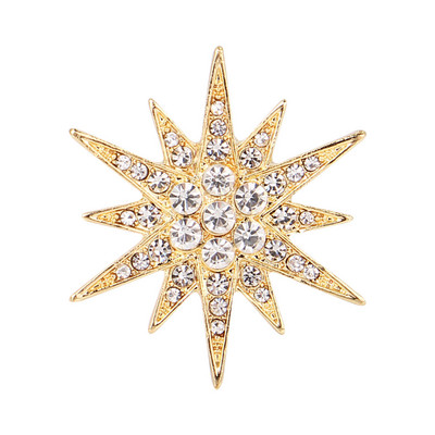 Augstas kvalitātes vintage luksusa Rhinestone Starburst zvaigžņu piespraudes un piespraudes spīdīgi kristāla Viktorijas laikmeta atloka piespraudes sieviešu pušķu rotaslietas