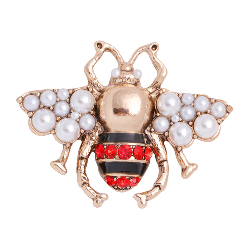 2011. Novi broš kukac pčela Emajl Pin Pearl Rhinestone Crystal Corsage Cardigan Kaput Ovratnik Broševi za žene Muški nakit