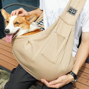 Τσάντες ώμου για σκύλους κατοικίδιων ζώων Τσάντα μεταφοράς υπαίθριου ταξιδιού κουτάβι σκυλιά Single Comfort Sling Handbag Tote Pouch Kitten Corgi Transport Pets