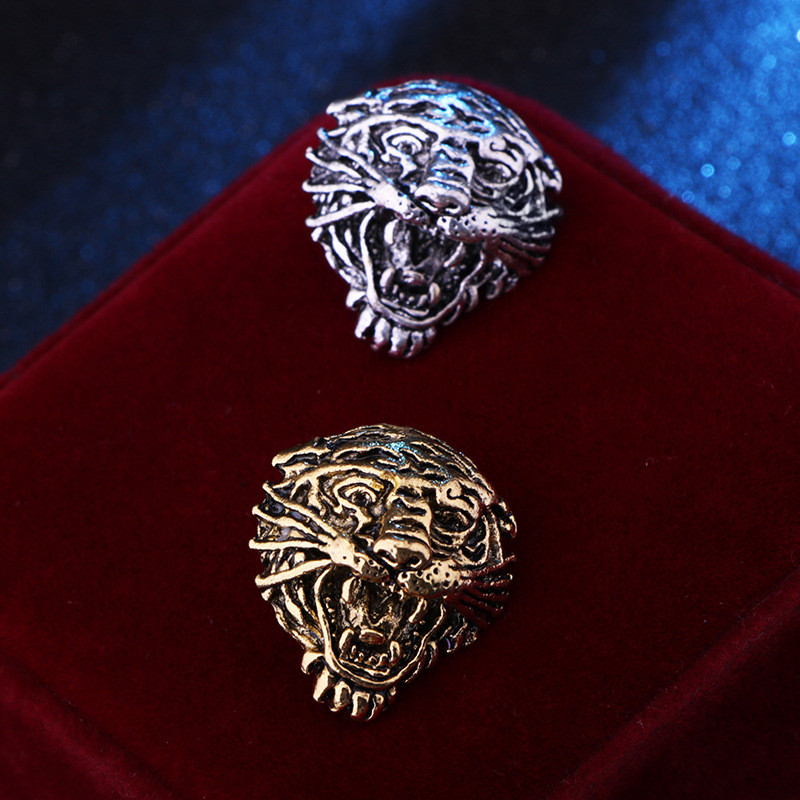 Jauna Retro Metāla Tiger Animal Piespraude Vīriešu Uzvalks Apkakle Piespraudes Modes Žetons Apģērbs Rotaslietas Sieviešu Aksesuāri