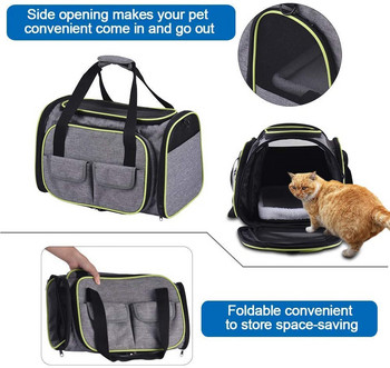 Εγκεκριμένα από την Cenkinfo Airline Μεταφορείς για γάτες Πτυσσόμενη τσάντα για σκύλους Πτυσσόμενη τσάντα γάτας που αερίζεται Επεκτάσιμες μεταφορείς για κατοικίδια