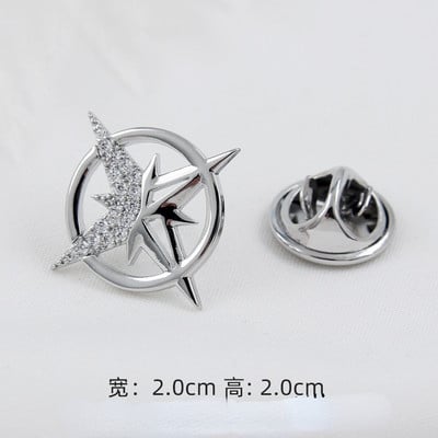 Korean Fashion Cross Star Piespraude Cirkons Kristāls Atloks Piespraudes Uzvalki Krekls Korsāža Žetons Piespraudes Greznas rotaslietas Aksesuāri