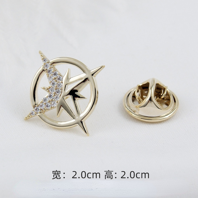 Korean Fashion Cross Star Piespraude Cirkons Kristāls Atloks Piespraudes Uzvalki Krekls Korsāža Žetons Piespraudes Greznas rotaslietas Aksesuāri