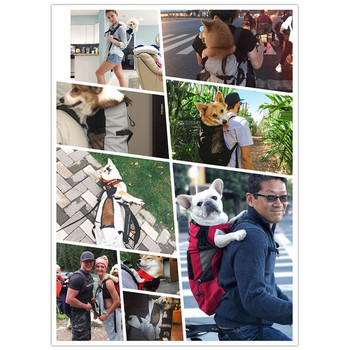 Външна раница за носене на домашни кучета за малки и средни кученца, туризъм, дишаща светлоотразителна пътна чанта за куче булдог, аксесоари