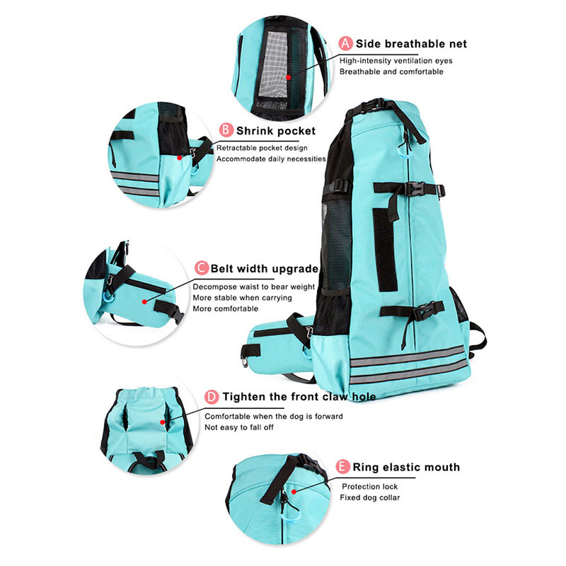 Mugursoma āra mājdzīvnieku suņu nēsāšanai maziem un vidējiem kucēniem pārgājieniem Elpojošs atstarojošs buldogu suņu ceļojumu somas aksesuāri