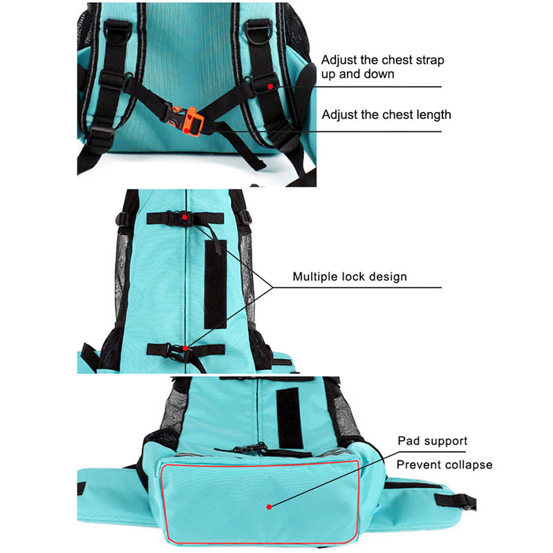 Mugursoma āra mājdzīvnieku suņu nēsāšanai maziem un vidējiem kucēniem pārgājieniem Elpojošs atstarojošs buldogu suņu ceļojumu somas aksesuāri