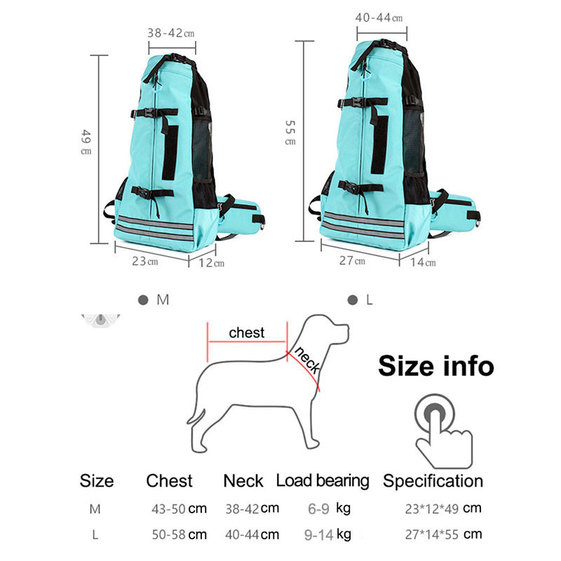Mugursoma āra mājdzīvnieku suņu nēsāšanai maziem un vidējiem kucēniem pārgājieniem Elpojošs atstarojošs buldogu suņu ceļojumu somas aksesuāri