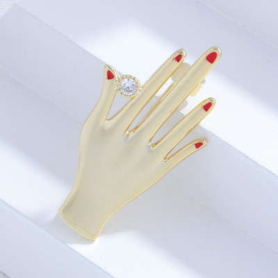 Novi crveni broševi za nokte za žene Kristalne emajlirane igle Broš igla za vjenčanje Korejski modni nakit Dodaci Pokloni