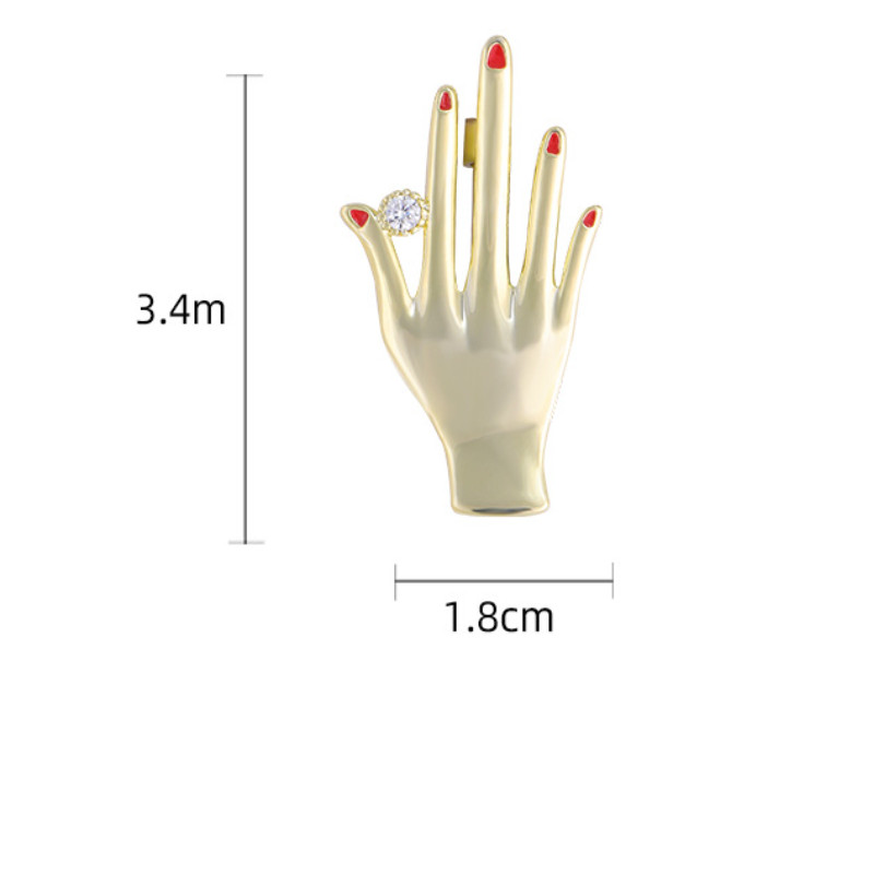 Novi crveni broševi za nokte za žene Kristalne emajlirane igle Broš igla za vjenčanje Korejski modni nakit Dodaci Pokloni