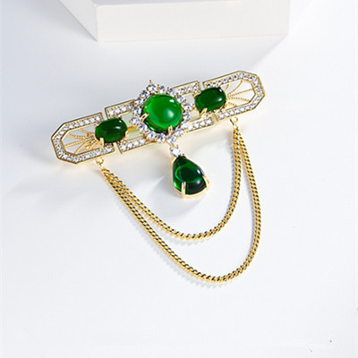 Retro Rhinestone Pušķu Ķēde Piespraudes Britu Stila Pērļu Kristāla Apkakles Piespraudes Greznas Rotaslietas Ballīte Ikdienišķas Piespraudes Aksesuāri