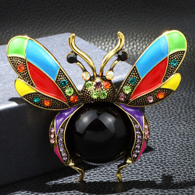 Starinski broševi s pčelama od vještačkih dijamanata za žene Emajl Insekti Insekti Reveri Odijelo Kaput Korsaž Luksuzni nakit Bedž Dodaci