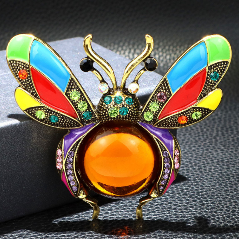 Starinski broševi s pčelama od vještačkih dijamanata za žene Emajl Insekti Insekti Reveri Odijelo Kaput Korsaž Luksuzni nakit Bedž Dodaci