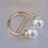 Novi modni biserni broševi u obliku srca za žene okrugli šal šal prsten fiksna odjeća gumb za maramu luksuzni nakit dodaci