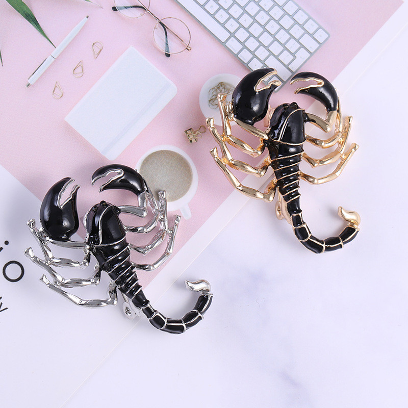 Jaunas modes dzīvnieku Scorpion emaljas adatas metāla kukaiņu atloka piespraudes un piespraudes uzvalks šalle sprādzes nozīmīte grezni rotaslietas aksesuāri