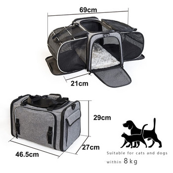 Benepaw Durable Small Dog Carrier 2 πλαϊνά επεκτεινόμενη αναπνεύσιμη τσάντα κατοικίδιων για κουτάβι γάτα με επένδυση ιμάντα ώμου Ταξίδι σε εξωτερικούς χώρους