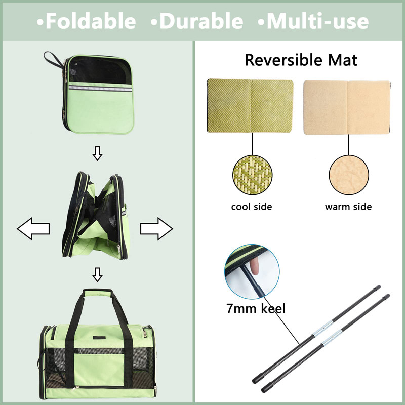 Benepaw velika nosiljka za pse, mačke, mekana, sklopiva, sklopiva torba za kućne ljubimce, mrežasta podloga za prijevoz štenaca s gornjim utovarom i prozorom