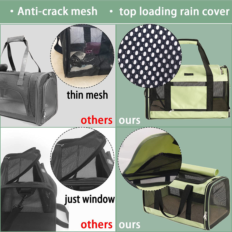 Benepaw velika nosiljka za pse, mačke, mekana, sklopiva, sklopiva torba za kućne ljubimce, mrežasta podloga za prijevoz štenaca s gornjim utovarom i prozorom