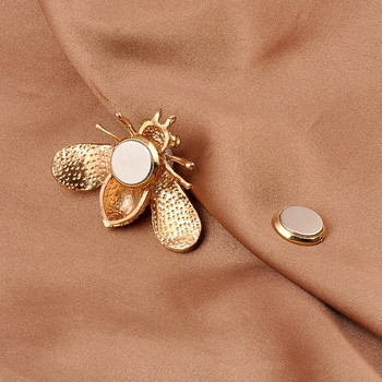 Golden Bee Pearl Hijab Μαγνητική καρφίτσα από στρας Λευκό λουλούδι Ισχυρή μεταλλική αγκράφα με μαγνήτη για δώρα κοσμημάτων με μουσουλμανική μαντίλα
