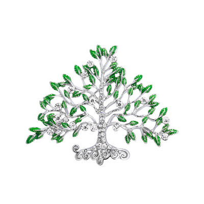 Korejas kristāla dzīvības koks saktas piespraudes Sieviešu modes emalja augu nozīmīte rotaslietas saktas sievietēm apģērbu aksesuāri