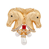 Jaunas dzīvnieku zirgu piespraudes Pērļu Rhinestone atloka piespraudes sievietēm Vīrieši Modes jaciņa Šalle Sprādze Žetons Modes Aksesuāri Dāvanas