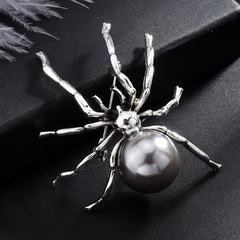 Нови винтидж игли за брошка с перли с паяк Корейска мода игли за ревери от насекоми Корсажна значка Бижута Подаръци за жени и мъже Аксесоари