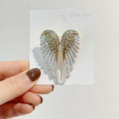 Novi broševi s anđeoskim krilima od kamenčića igle za muškarce i žene, modni broš, košulja, odijelo, ovratnik, koržaž, odjevni dodaci