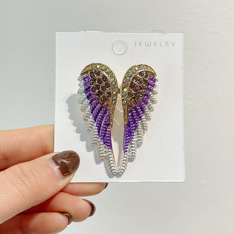 Novi broševi s anđeoskim krilima od kamenčića igle za muškarce i žene, modni broš, košulja, odijelo, ovratnik, koržaž, odjevni dodaci