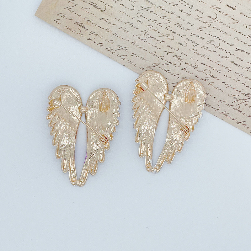 Novi broševi s anđeoskim krilima od kamenčića igle za muškarce i žene, modni broš, košulja, odijelo, ovratnik, koržaž, odjevni dodaci