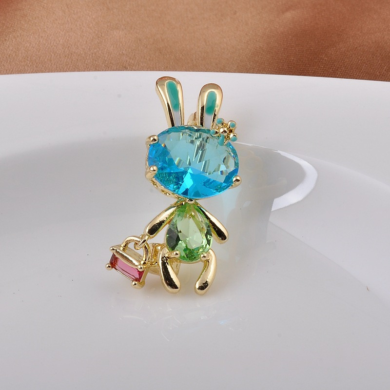 Nove slatke životinje, zečevi, kristalni broševi za žene, modne igle za revere od mrkve, ležerni nakit, dodaci za odjeću