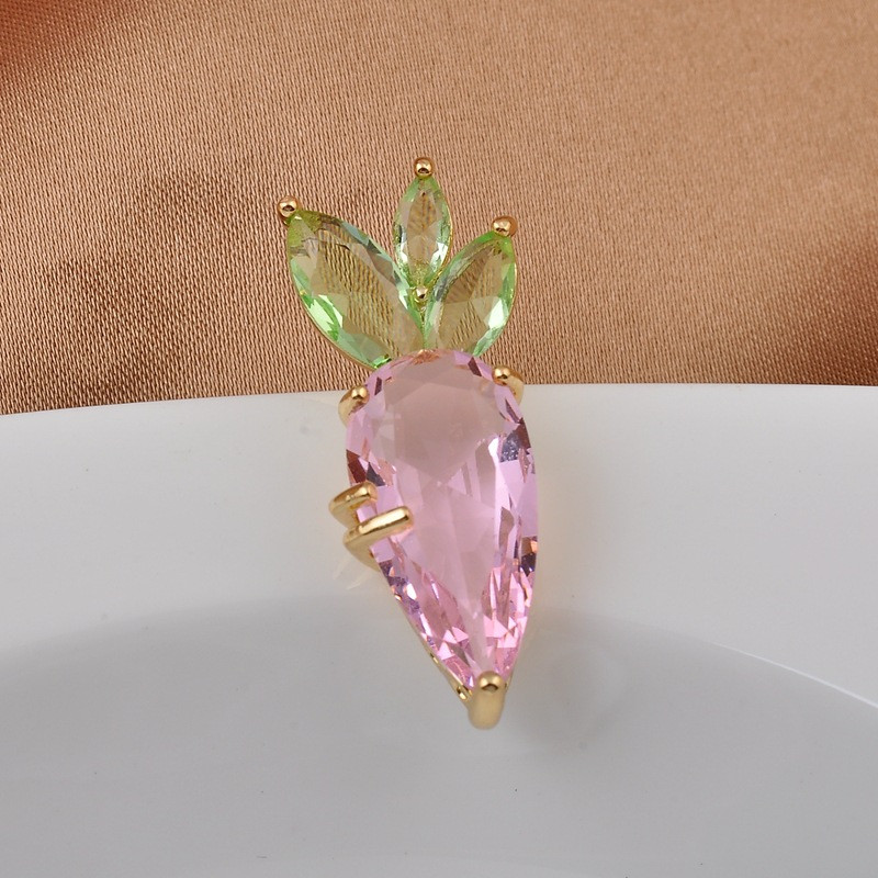 Nove slatke životinje, zečevi, kristalni broševi za žene, modne igle za revere od mrkve, ležerni nakit, dodaci za odjeću